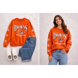 Gameday Couture Cleveland Browns Glitter Star Sweatshirt Women's Small NFL